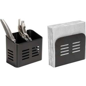 Kovové stojany na příbory a ubrousky v sadě 2 ks Black Outdoor Kitchen Baco – Wenko obraz