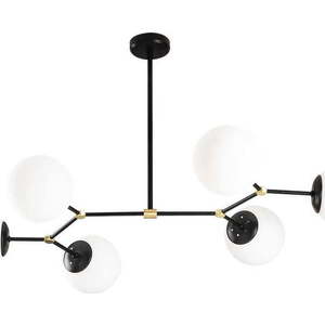 Černé závěsné svítidlo pro 6 žárovek Opviq lights Damar Horizontal obraz