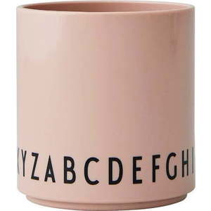 Růžový dětský hrnek Design Letters Eat & Learn obraz