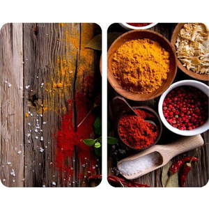 Sada 2 skleněných krytů na sporák Wenko Spices, 52 x 30 cm obraz