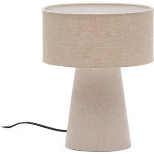 Stolní lampa šedobéžová s textilním stínidlem (výška 35 cm) Algaida – Kave Home obraz