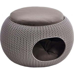 Hnědý plastový pelíšek pro kočky Curver Knit Home obraz