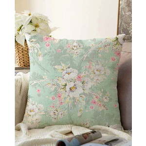 Zelený povlak na polštář s příměsí bavlny Minimalist Cushion Covers Blossom, 55 x 55 cm obraz