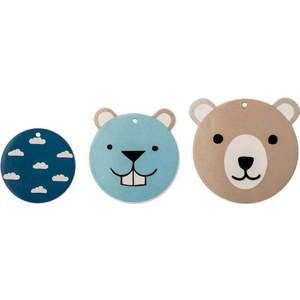 Sada 3 nástěnných dekorací Bloomingville Mini Teddy Bear obraz