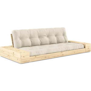 Šedo-béžová lněná rozkládací pohovka 244 cm Base – Karup Design obraz