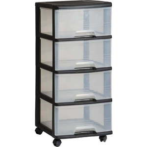 Černo-průhledný plastový pojízdný regál 37x80, 5 cm – Curver obraz