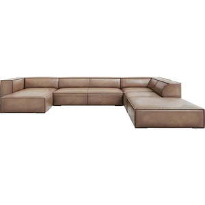 Světle hnědá kožená rohová pohovka (pravý roh) Madame – Windsor & Co Sofas obraz