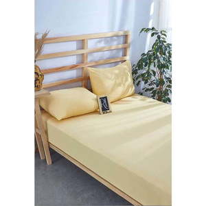 Žluté napínací bavlněné prostěradlo a povlak na polštář v sadě 180x200 cm – Mila Home obraz