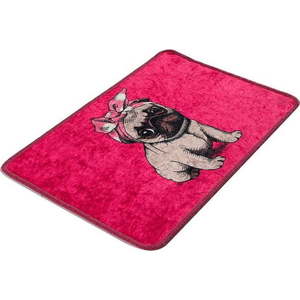 Růžová koupelnová předložka 40x60 cm Pink Pug – Foutastic obraz