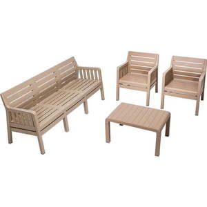 Béžový zahradní lounge set pro 5 Lara – Floriane Garden obraz