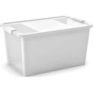 Bílý plastový úložný box s víkem 55x35x28 cm Bi-Box L – KIS obraz