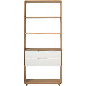 Bílá knihovna v dekoru dubu 82x194 cm Amalfi - Unique Furniture obraz
