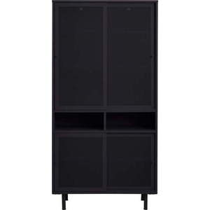 Černá kovová skříňka s posuvnými dveřmi 90x180x40 cm Veep – Unique Furniture obraz