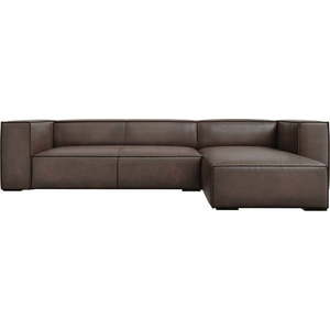Hnědá kožená rohová pohovka (pravý roh) Madame – Windsor & Co Sofas obraz