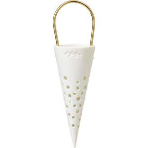 Bílá keramická závěsná dekorace Kähler Design Cone, výška 14, 5 cm obraz