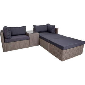 Tmavě šedý zahradní lounge set z umělého ratanu pro 3 Rossi – House Nordic obraz
