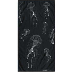 Černobílá plážová osuška 90x180 cm Jellyfish – DecoKing obraz