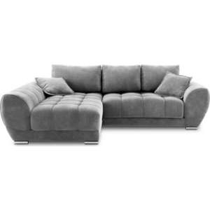 Šedá rozkládací rohová pohovka se sametovým potahem Windsor & Co Sofas Nuage, levý roh obraz