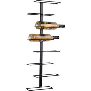 Černý nástěnný kovový regál na víno počet lahví 8 Float – PT LIVING obraz