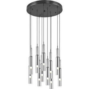 LED závěsné svítidlo se skleněným stínidlem ø 50 cm v černo-stříbrné barvě Lucent – Trio Select obraz