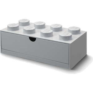 Šedý stolní box se zásuvkou LEGO® Brick, 31, 6 x 11, 3 cm obraz