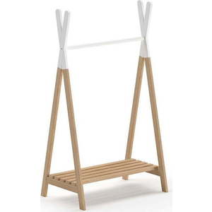 Dětský věšák z borovicového dřeva v bílo-přírodní barvě KIDDY – Vipack obraz