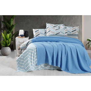 Modrý bavlněný přehoz 220x240 cm Waffle – Mila Home obraz