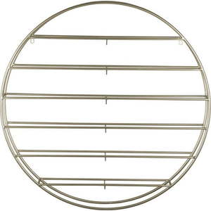 Nástěnný kovový regál na víno ve zlaté barvě počet lahví 12 80x80x9 cm Redondo – PT LIVING obraz