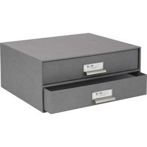 Šedý 2patrový šuplík na dokumenty Bigso Box of Sweden Birger, 33 x 22, 5 cm obraz