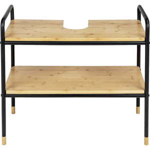 Černá/přírodní bambusová skříňka pod umyvadlo 70x60 cm Loft – Wenko obraz