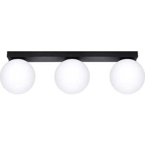 Černé stropní svítidlo se skleněným stínidlem ø 12 cm Umerta – Nice Lamps obraz
