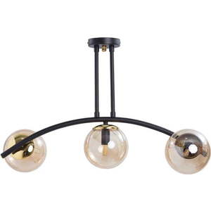 Žluto-černé stropní svítidlo se skleněným stínidlem ø 15 cm Yay – Squid Lighting obraz