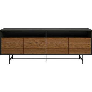 Černý TV stolek v dekoru dubu 157x58 cm Reznor - Støraa obraz