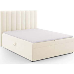 Béžová boxspring postel s úložným prostorem 160x200 cm Gina – Milo Casa obraz