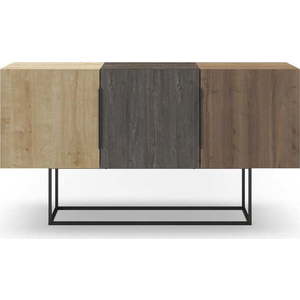Nízká komoda v dekoru dubu v hnědo-přírodní barvě 150x80 cm Titan – Marckeric obraz