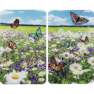 Kryty na sporák z tvrzeného skla v sadě 2 ks 52x30 cm Summer Meadow – Maximex obraz