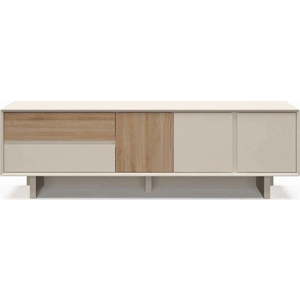 TV stolek v béžové a přírodní barvě v dekoru dubu 180x55x45 cm Carpi – Marckeric obraz