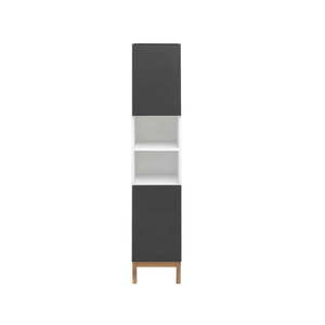 Bílo-černá vysoká koupelnová skříňka 30x161 cm Mirza - Støraa obraz