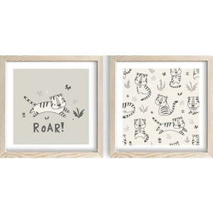 Dětské obrázky v sadě 2 ks 33x33 cm Roar – Wallity obraz