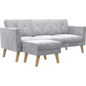 Světle šedá sametová pohovka 82 cm Gloria – CosmoLiving by Cosmopolitan obraz