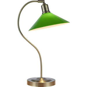 Stolní lampa se skleněným stínidlem v zeleno-mosazné barvě (výška 49 cm) Vela – Markslöjd obraz
