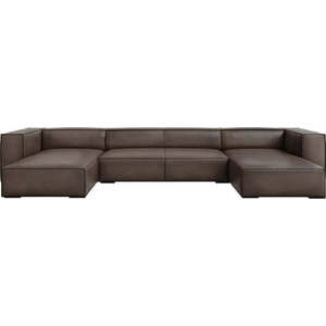 Hnědá kožená rohová pohovka (do "U") Madame – Windsor & Co Sofas obraz