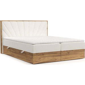 Boxspring postel s úložným prostorem v krémovo-přírodní barvě 200x200 cm Asahi – Maison de Rêve obraz