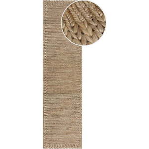 Ručně tkaný kenafový běhoun v přírodní barvě 60x230 cm Drew Border – Flair Rugs obraz