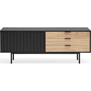 TV stolek v dekoru dubu v černo-přírodní barvě 140x52 cm Sierra – Teulat obraz