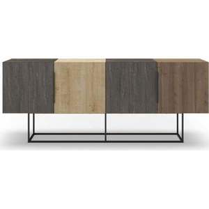 Nízká komoda v dekoru dubu v hnědo-přírodní barvě 200x80 cm Titan – Marckeric obraz