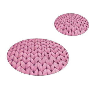 Růžové koupelnové předložky v sadě 2 ks ø 60 cm – Mila Home obraz