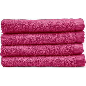 Tmavě růžové rychleschnoucí bavlněné ručníky v sadě 4 ks 30x30 cm Quick Dry – Catherine Lansfield obraz