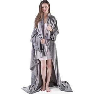 Šedá televizní deka z mikrovlákna DecoKing Lazy, 200 x 170 cm obraz