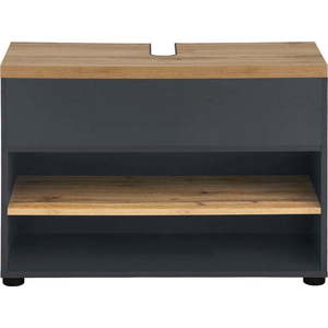 Antracitová skříňka pod umyvadlo v dekoru dubu 80x57 cm Thessa – Støraa obraz